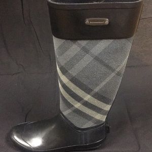 Burberry Clemence Check Tall Rain Boot.